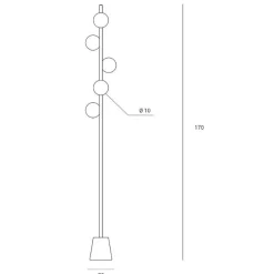 Lampade Da Terra-Miloox pomi sforzin lampada da terra moderna oro