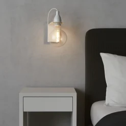 Applique Camera Da Letto-Ideal Lux Minimal ap1 applique per comodino camera da letto bianco