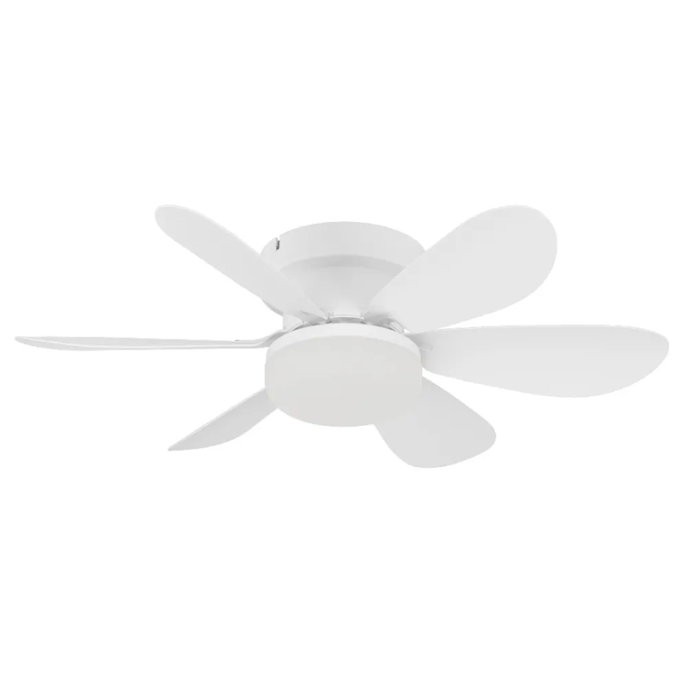 Ventilatori Da Soffitto-Eglo Mini ventilatore da soffitto bianco clovelly con led 3000k ambienti fino a 13mq