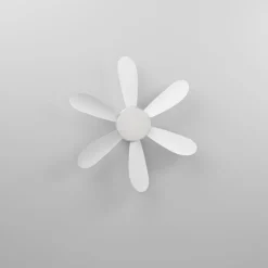 Ventilatori Da Soffitto-Eglo Mini ventilatore da soffitto bianco clovelly con led 3000k ambienti fino a 13mq