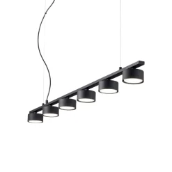 Lampadari Moderni-Ideal Lux Minor linear sp6 nero lampadario nero moderno per soggiorno