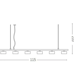 Lampadari Moderni-Ideal Lux Minor linear sp6 nero lampadario nero moderno per soggiorno