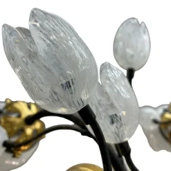 Lampadari Moderni-Selezionato da Mazzolaluce Mm lampadario tulipani ferro battuto con vetri fp per soggiorno