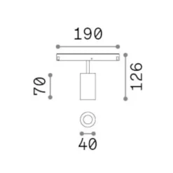 Illuminazione A Binario-Ideal Lux Modulo faretto ego per binario monofase led 8w 2700k nero