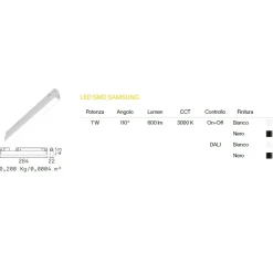 Illuminazione A Binario-Ideal Lux Modulo led faretto 7w 3000k bianco dali binario monofase ego ottica 110