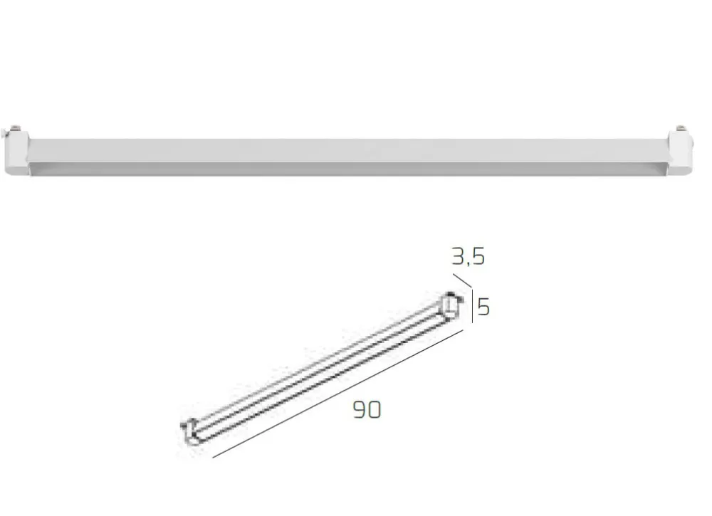 Illuminazione A Binario-Selezionato da Mazzolaluce Modulo led nero 90cm per binario monofase 40w 3000k