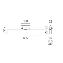 Illuminazione A Binario-Gea Luce Modulo led 28w 4000k orientabile nero per binario trifase gea