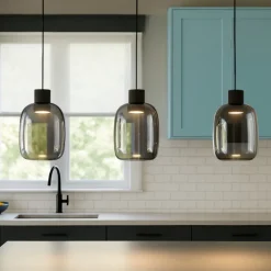 Lampadari Cucina-Eglo Molochio z lampadario da cucina minimal con 3 luci led rgb da 2700k a 6500k