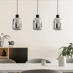 Lampadari Cucina-Eglo Molochio z lampadario da cucina minimal con 3 luci led rgb da 2700k a 6500k