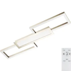 Plafoniere Moderne-Eglo Monirote plafoniera led 37w 3000k a 6500k nickel moderna dimmerabile