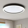 Plafoniere Moderne-Eglo Montemorelos z plafoniera smart nera effetto cristallo led rgb 2700k a 6500k