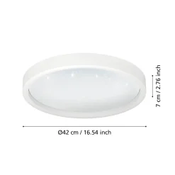 Plafoniere Moderne-Eglo Montemorelos z plafoniera tonda moderna effetto stellato led rgb 2700k a 6500k