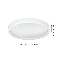 Plafoniere Moderne-Eglo Montemorelos z plafoniera bianca moderna smart led rgb 2700k a 6500k