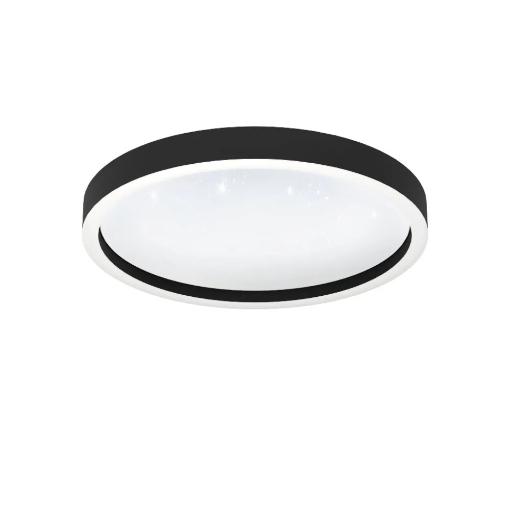 Plafoniere Moderne-Eglo Montemorelos z plafoniera nera moderna led rgb da 2700k a 6500k smart