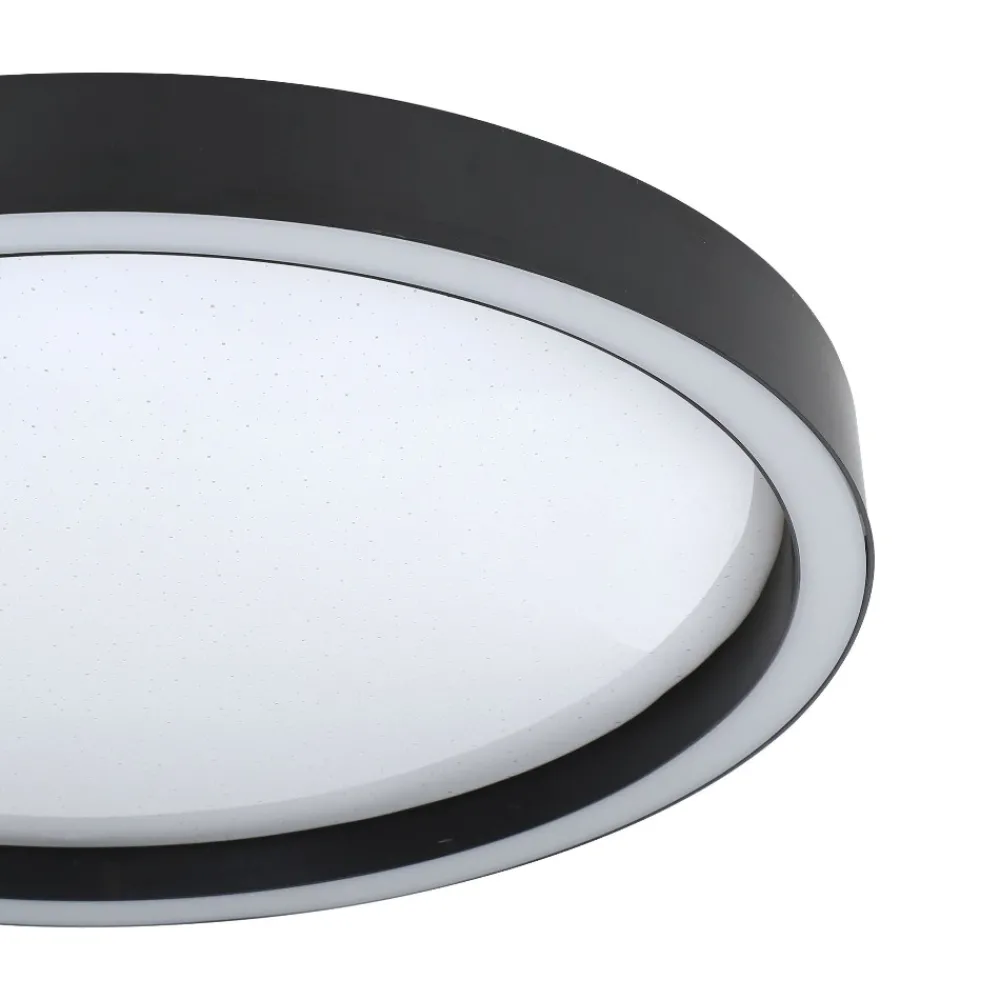 Plafoniere Moderne-Eglo Montemorelos z plafoniera nera moderna led rgb da 2700k a 6500k smart