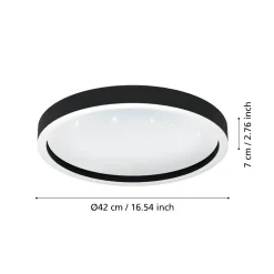 Plafoniere Moderne-Eglo Montemorelos z plafoniera nera moderna led rgb da 2700k a 6500k smart