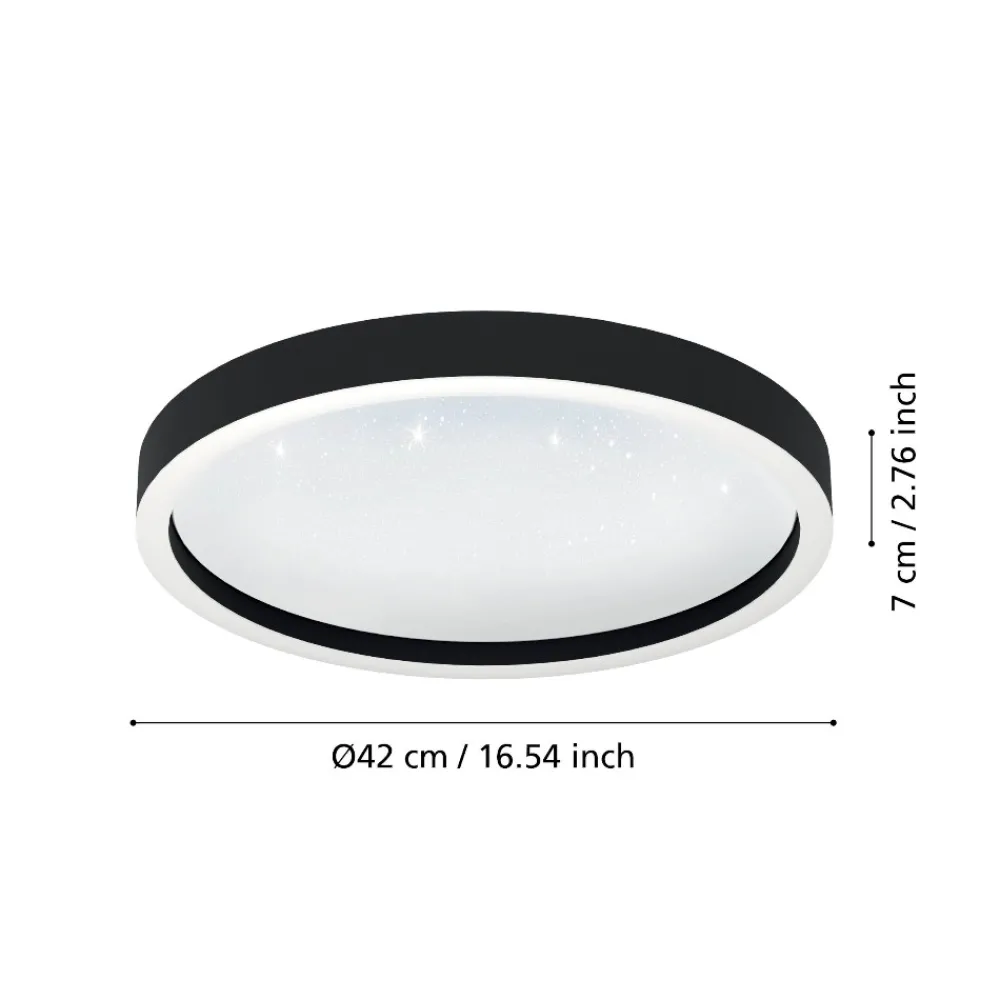 Plafoniere Moderne-Eglo Montemorelos z plafoniera nera moderna led rgb da 2700k a 6500k smart