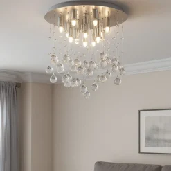 Plafoniere Moderne-Ideal Lux Moonlight pl8 plafoniera rotonda sfere vetro cristallo