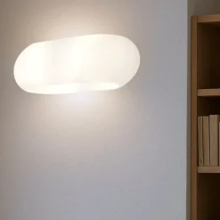 Applique Da Parete-Ideal Lux Moris ap2 applique vetro ovale bianco moderna per interni