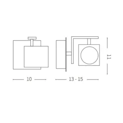 Applique Camera Da Letto-Ideal Lux Mouse ap1 applique da comodino orientabile nero squadrato