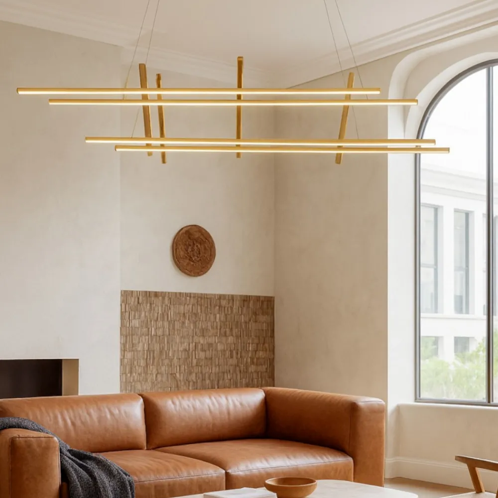 Lampadari Moderni-Ondaluce Movida lampadario moderno oro led 3000k dimmerabile