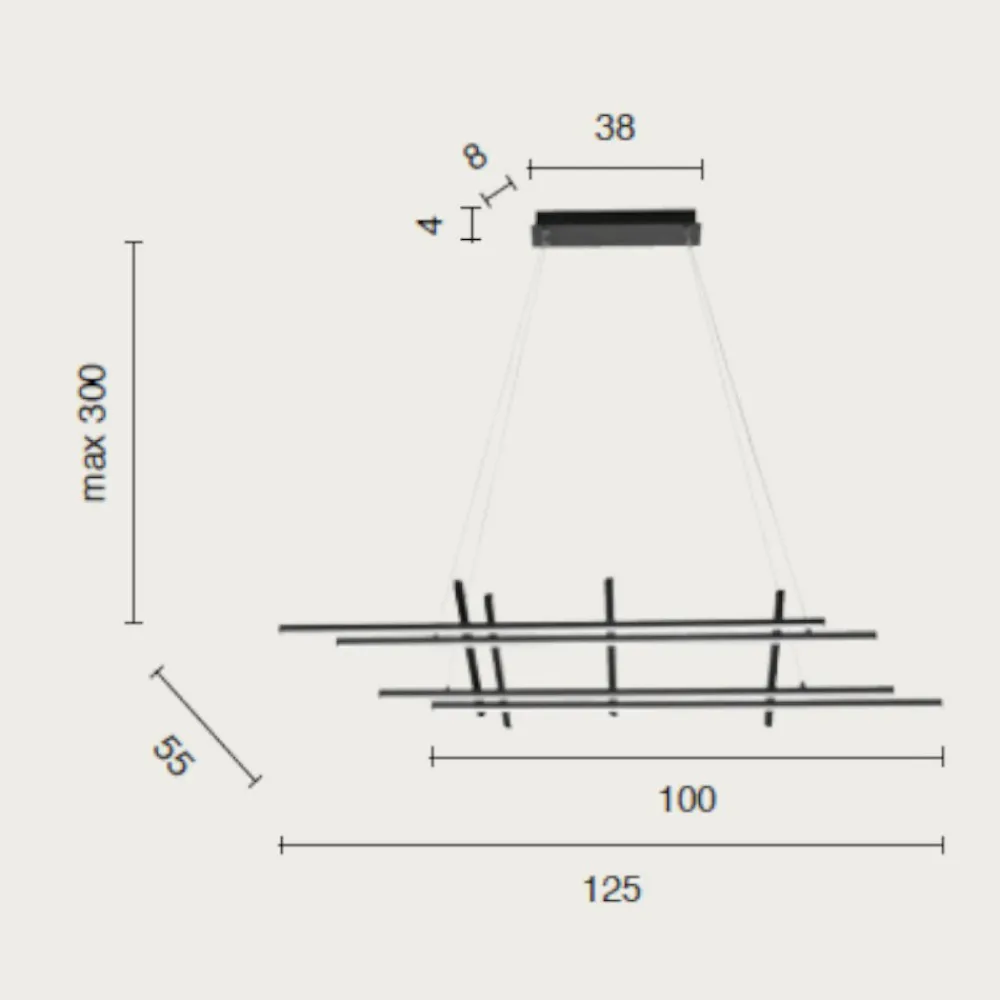 Lampadari Moderni-Ondaluce Movida lampadario moderno oro led 3000k dimmerabile