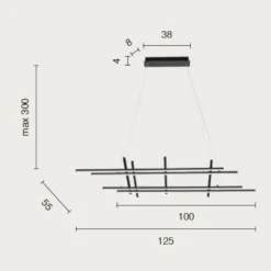 Lampadari Moderni-Ondaluce Movida lampadario moderno led 3000k dimmerabile