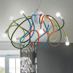 Lampadario Camera Da Letto-Ideal Lux Multiflex sp8 lampadario colorato per cameretta