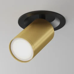 Faretti Da Incasso-Maytoni Mytoni faretto da incasso focus cilindro oro nero orientabile