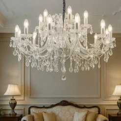 Lampadari Moderni-Ideal Lux Napoleon sp18 lampadario contemporaneo vetro soffiato 18 luci per salone