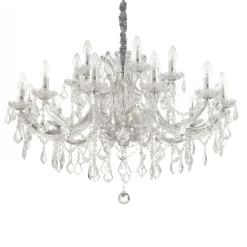 Lampadari Moderni-Ideal Lux Napoleon sp18 lampadario contemporaneo vetro soffiato 18 luci per salone