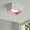 Plafoniere Moderne-Sforzin Illuminazione Nasso sforzin plafoniera moderna di gesso quadrata bianco rame