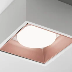 Plafoniere Moderne-Sforzin Illuminazione Nasso sforzin plafoniera moderna di gesso quadrata bianco rame