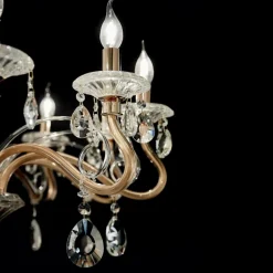 Lampadari Moderni-Ideal Lux Negresco sp8 lampadario di cristallo goccia oro 8 bracci