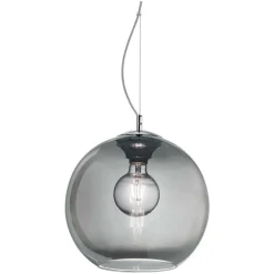 Lampadari Cucina-Ideal Lux Nemo sp1 d20 fume lampadario boccia sfera vetro