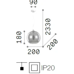 Lampadari Cucina-Ideal Lux Nemo sp1 d20 fume lampadario boccia sfera vetro