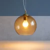 Lampade A Sospensione-Ideal Lux Nemo sp1 d20 lampada a sospensione vetro sfera ambra