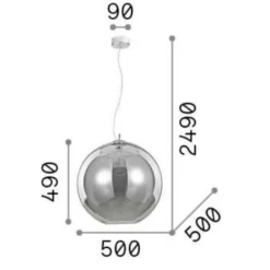Lampadari Moderni-Ideal Lux Nemo sp1 d50 lampadario design moderno sfera di vetro