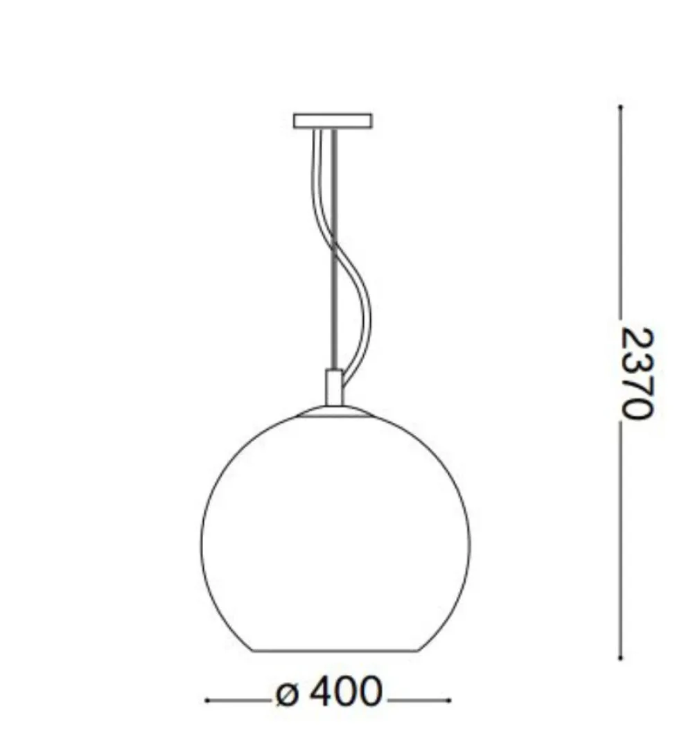 Lampadari Moderni-Ideal Lux Nemo sp1 d40 lampadario boccia di vetro rame specchiato