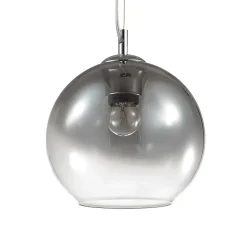 Lampade A Sospensione-Ideal Lux Nemo sp1 d20 lampada a sospensione per isola cucina sfera vetro cromo sfumato