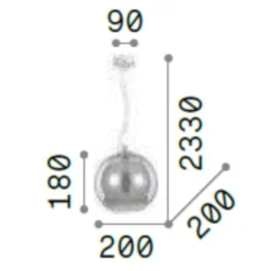 Lampade A Sospensione-Ideal Lux Nemo sp1 d20 lampada a sospensione per isola cucina sfera vetro cromo sfumato