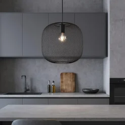Lampadari Cucina-Ideal Lux Net sp1 d34 lampadario da cucina moderna nero