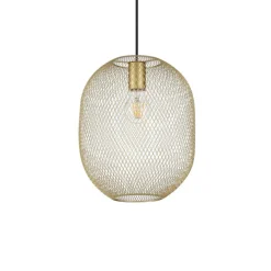 Lampade A Sospensione-Ideal Lux Net sp1 d24 lampada sospensione rete oro