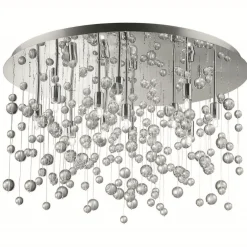 Plafoniere Moderne-Ideal Lux Neve pl12 cromo plafoniera sfere vetro trasparente