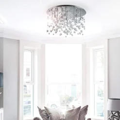 Plafoniere Moderne-Ideal Lux Neve pl15 grande plafoniera cotemporanea 15 sfere pendenti cromo