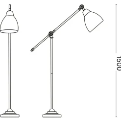 Lampade Da Terra-Ideal Lux Newton pt1 lampada ad arco orientabile