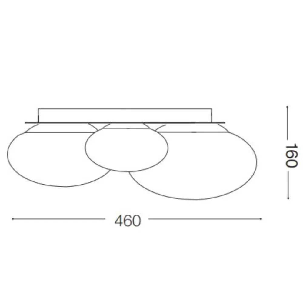 Plafoniere Moderne-Ideal Lux Ninfea pl3 plafoniera ottone 3 sfere vetro bianco per interni