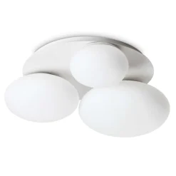 Plafoniere Moderne-Ideal Lux Ninfea pl3 plafoniera bianca sfere vetro