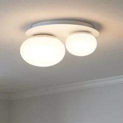 Plafoniere Moderne-Ideal Lux Ninfea pl2 plafoniera due luci ninfea pl2 bianca per soggiorno