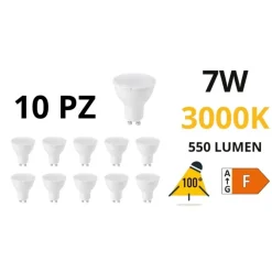 Lampadine Led-Gea Luce N10 lampadine gu10 led 7w 3000k 550lm ottica 100